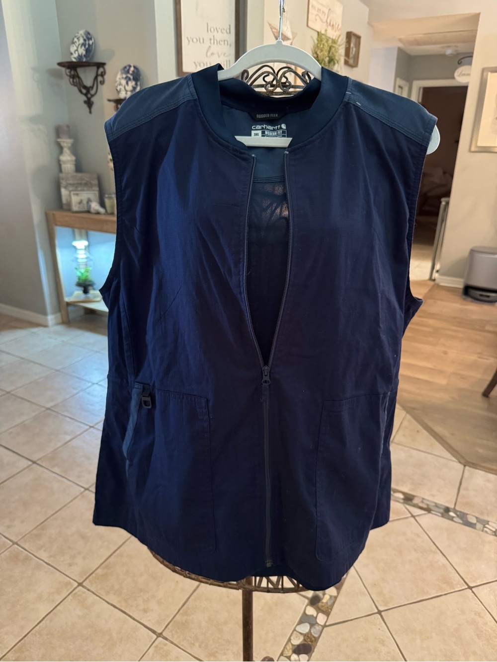 Carhartt Rugged Flex Vest Men’s 3XL Navy Full Zip Utility Workwear Modern Fit